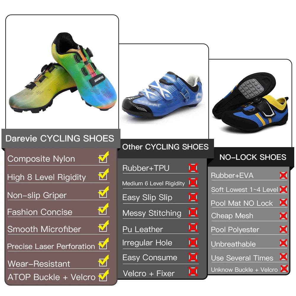 DAREVIE Cycling Shoes MTB 2024 Chameleon MTB Cycling Snearkes Light Pro Mountain Bike Shoes SPD Reflective Pro Cycling Shoes - KICKSTART