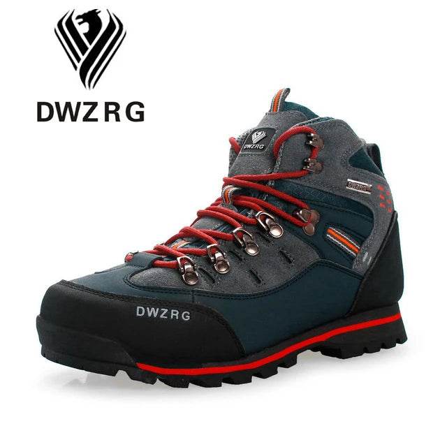 DWZRG Men Hiking Shoes Waterproof Leather Shoes Climbing & Fishing Shoes New Popular Outdoor Shoes Men High Top Winter Boots - KICKSTART