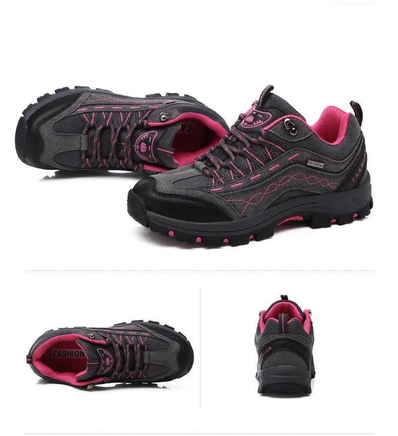 Women Men Hiking Shoes Outdoor Trekking Sports Climbing Camping Boots Non-slip Waterproof Walking Jogging Trainers Sneakers - KICKSTART