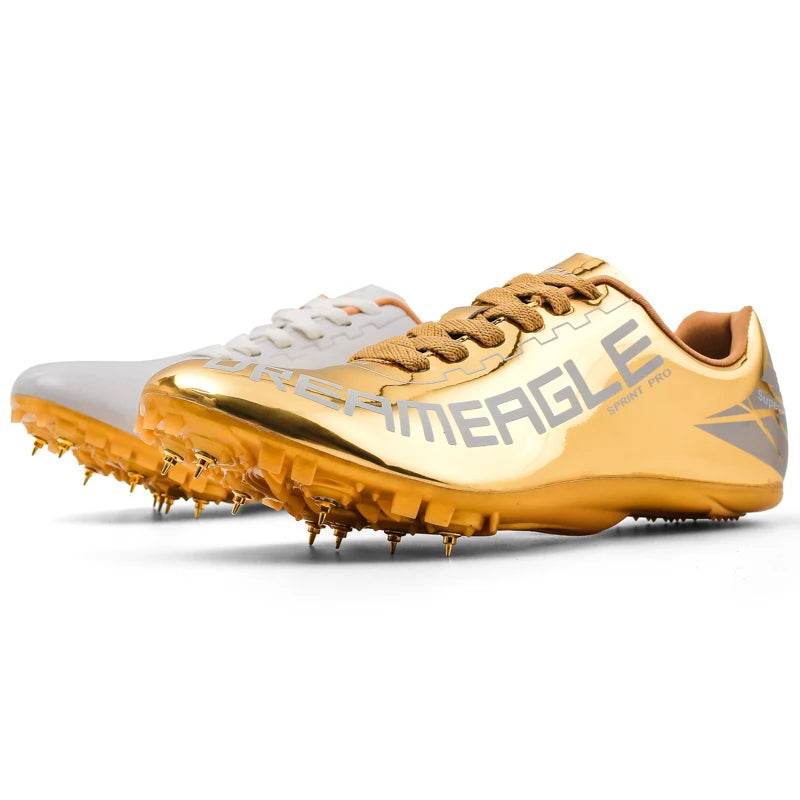 Men Track and Field Speed Shoes Spikes Running Sprint Sneakers Light Weight Soft Professional Athletic Long Jump Sport Shoes - KICKSTART