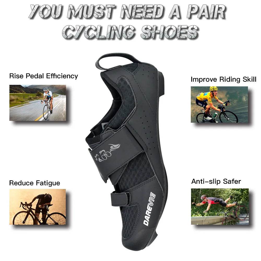 DAREVIE Pro Carbon Cycling Shoes Race Triathlon Shoes 10 Level Hard Carbon Light Road Cycling Shoes Men Women Cycling Sneakers - KICKSTART