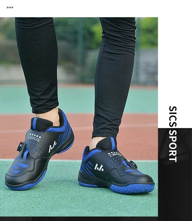 Breathable Men Women Table Tennis Training Shoes Buckle Outdoor Non-slip Badminton Volleyball Squash Athletic Sneakers - KICKSTART