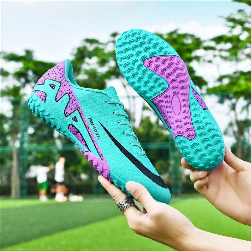 Men Soccer Shoes FG/TF Soft Football Sneakers Breathable Non-Slip Cleats Grass Trainers Outdoor Low Top Running Sport Footwear - KICKSTART