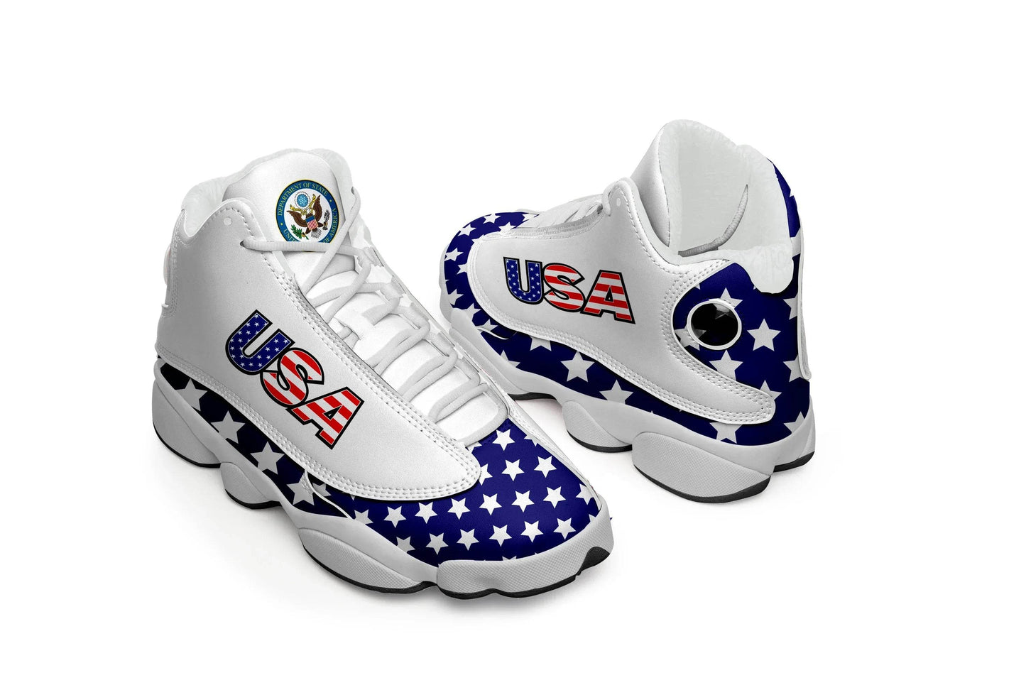 Print On Demand Custom Basketball Sneaker USA United States Flag Custom Print POD Shoes Custom Shoes - KICKSTART