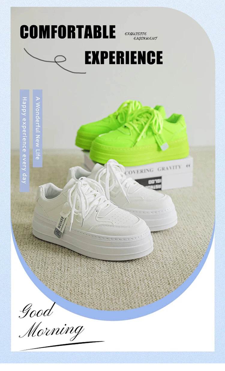 New Fashion Green Skateboard Shoes for Men Comfy Height-increasing Platform Shoes Men Non-slip Sports Shoes Zapatillas De Skate - KICKSTART