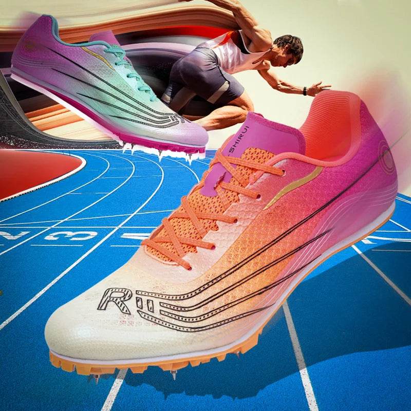 Professional Men Track and Field Shoes Anti-Slip Women Spikes Sneakers Breathable Outdoor Sneaker Low Top Mandarin Duck Shoes - KICKSTART