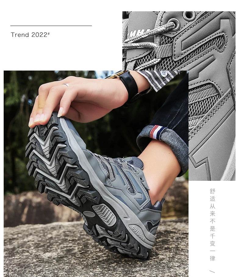 Hiking Shoes Men Women Mesh Sneakers Breathable Fashion Mountain Shoes Boy Spring Autumn Summer Work Shoes Outdoor Trekking - KICKSTART