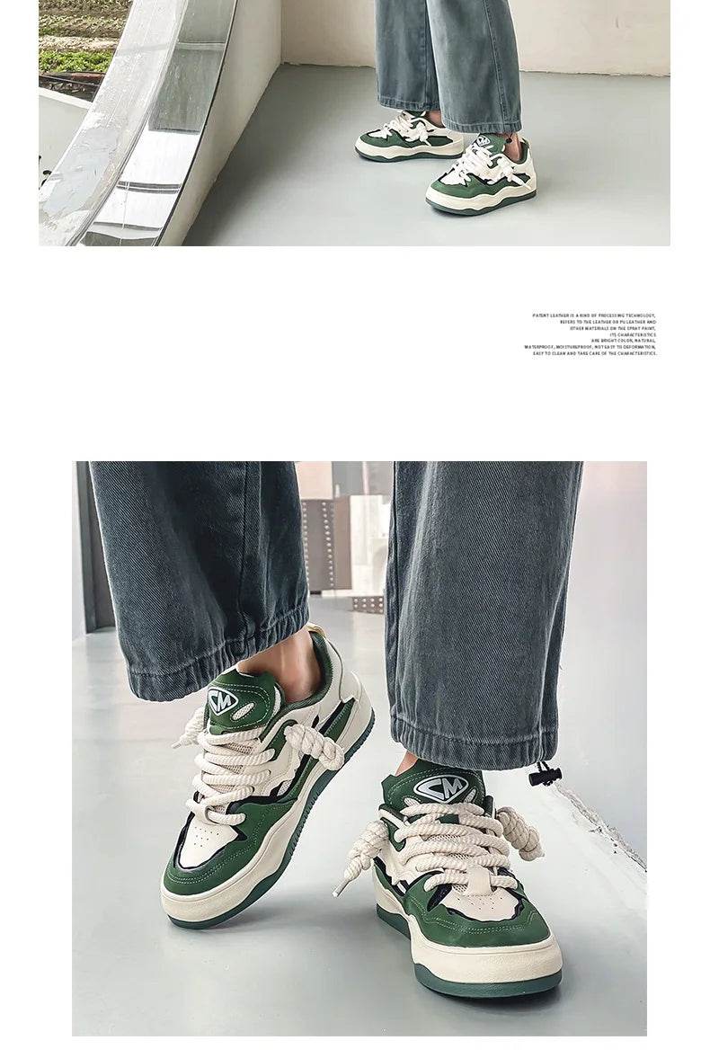 Designer Fashion Mens Skateboard Shoes Streetwear Hip hop Sneakers Men Casual Harajuku Vulcanized Shoes Men Original Sneakers - KICKSTART