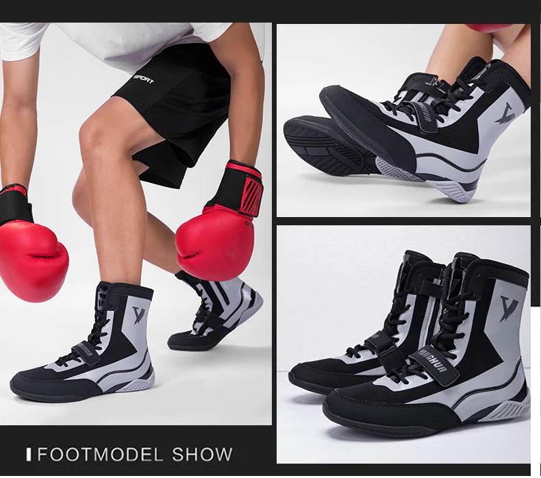 New Pro wrestling and boxing shoes, men's mesh breathable training, flying wrestling boots, lightweight sneakers - KICKSTART