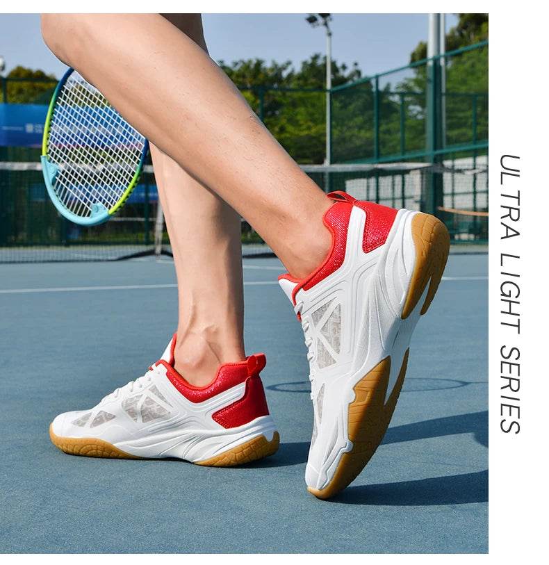 Unisex Men Women Badminton Squash Indoor Sports Shoes Ultra-light Rubber Sole Volleyball Table Tennis Training Sneakers - KICKSTART