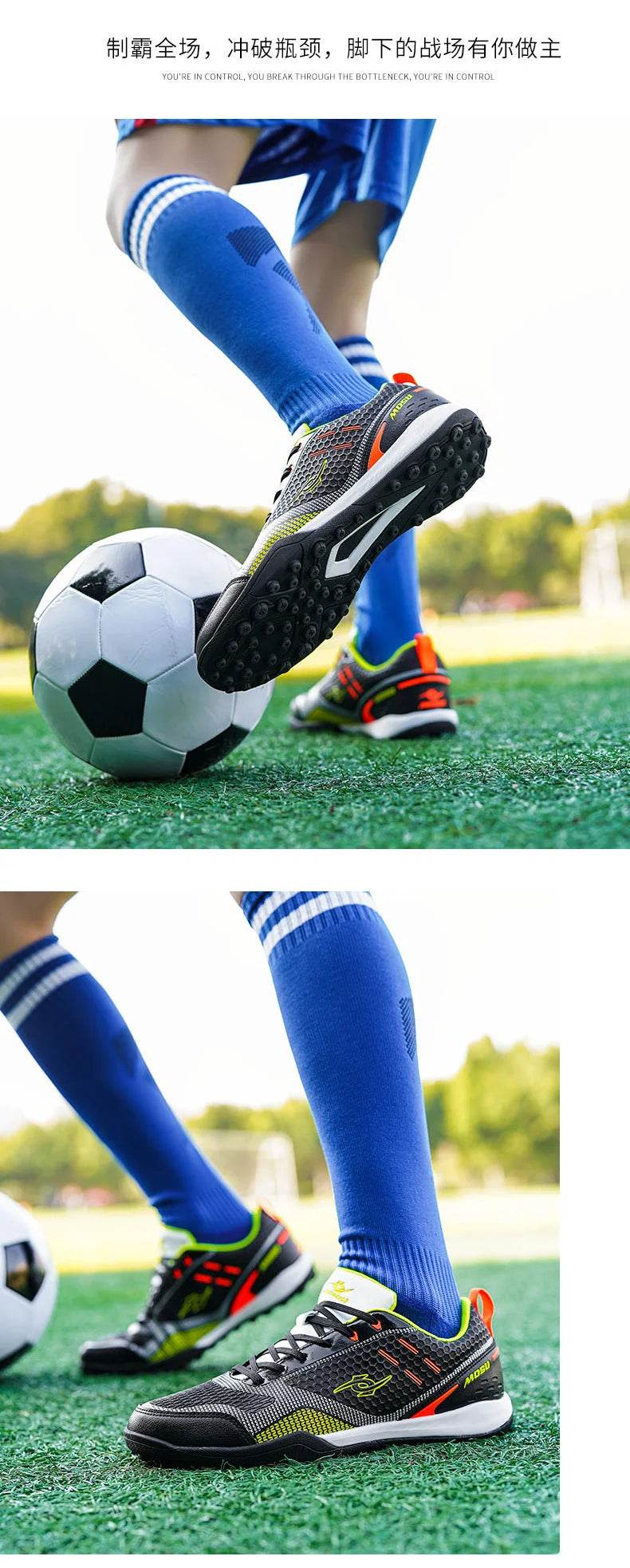 Professional Men Soccer Training Sneakers Teenage School Students Football Practice Shoes Non-slip Turf Grass Athletic Trainers - KICKSTART