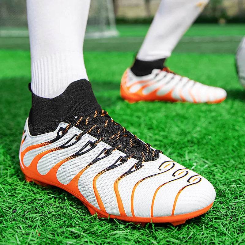 Hot High Quality Man Football Boots Society Outdoor TF/FG Mens Studded Boots Light Training Teenager Soccer Shoe botas de futbol - KICKSTART