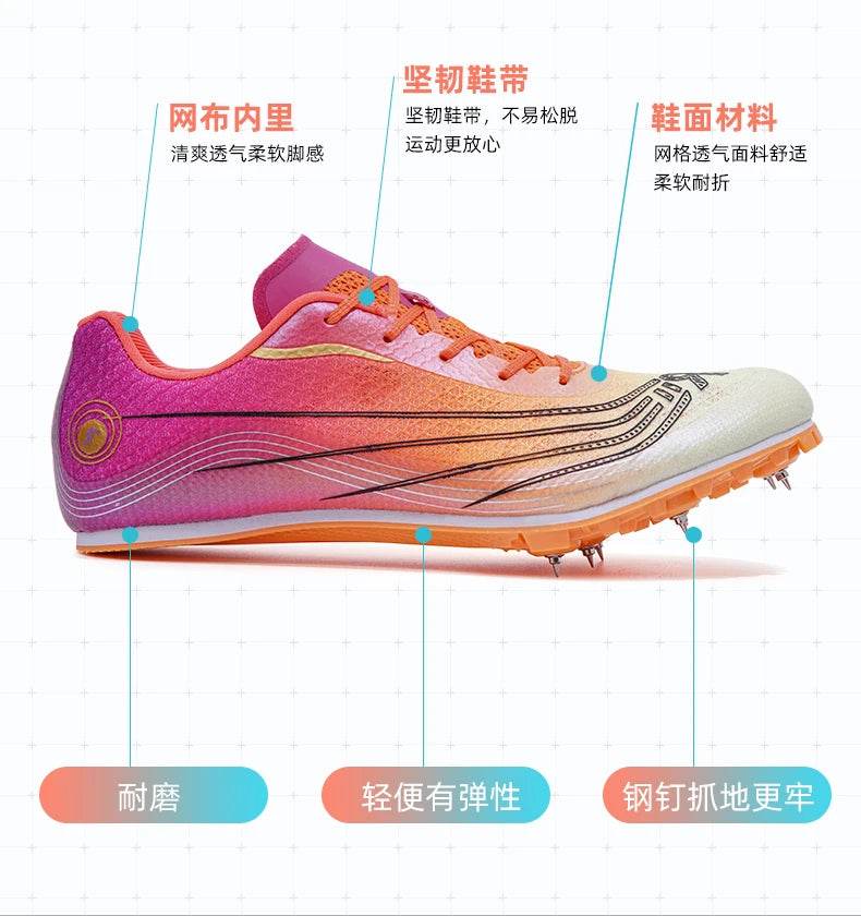 Professional Men Track and Field Shoes Anti-Slip Women Spikes Sneakers Breathable Outdoor Sneaker Low Top Mandarin Duck Shoes - KICKSTART