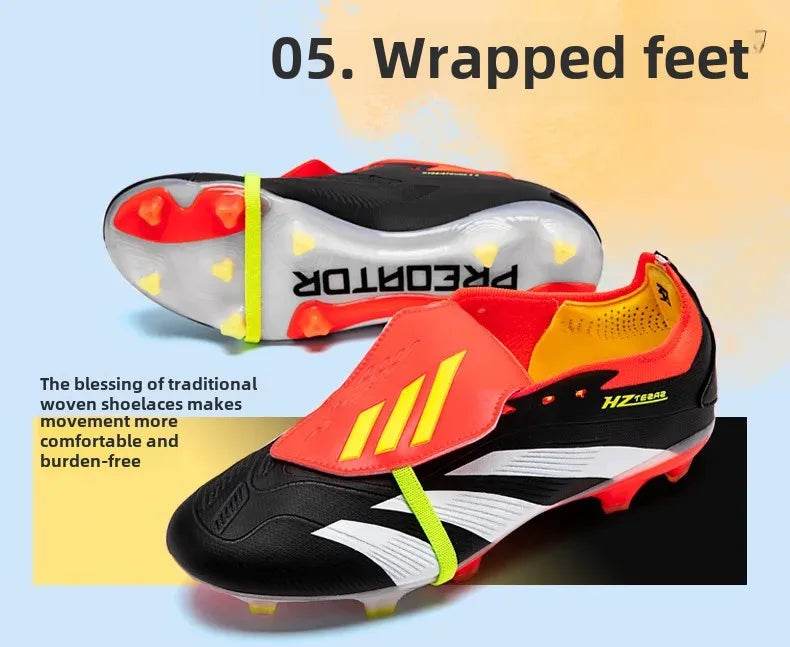 Nailart Soccer Shoes Meadow Source Youth Grass Seamless Knitted Training Shoes Football Boots For Outdoor Use - KICKSTART