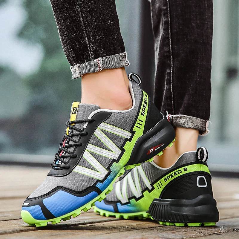 SMS New Men Shoes Sneakers Breathable Outdoor Mesh Hiking Shoes Casual Light Male Sport Shoes Comfortable Climbing Shoes - KICKSTART