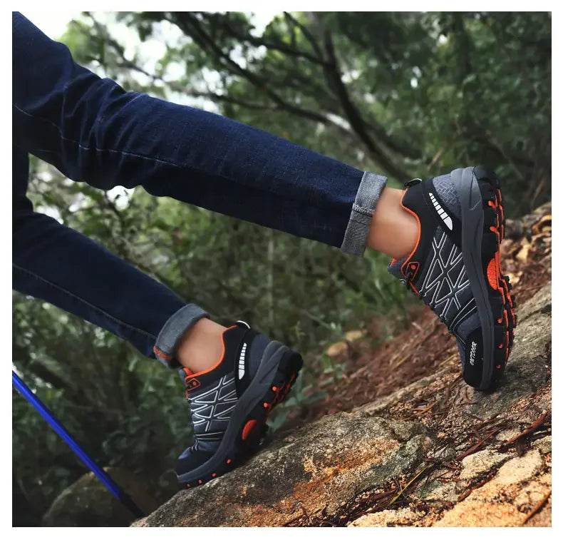 Men's Outdoor Hiking Boots Lightweight Running Shoes Anti Slip and Wear-resistant Rubber Soles Mesh Breathable Sports Shoes 2025 - KICKSTART