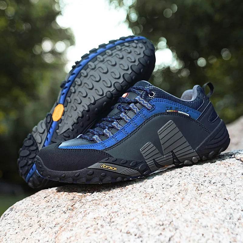 High quality Men's Trekking Shoes Genuine Leather Men Women Hiking Shoes Outdoor Waterproof Sport Climbing Men Sneakers - KICKSTART