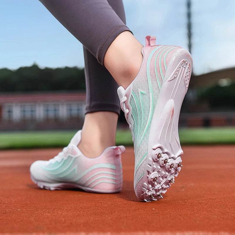 Men Track Field Shoes Shoes Training Spiked Shoes Sport Match Professional Waterproof Athletic Lightweight Lace-up Sneakers - KICKSTART