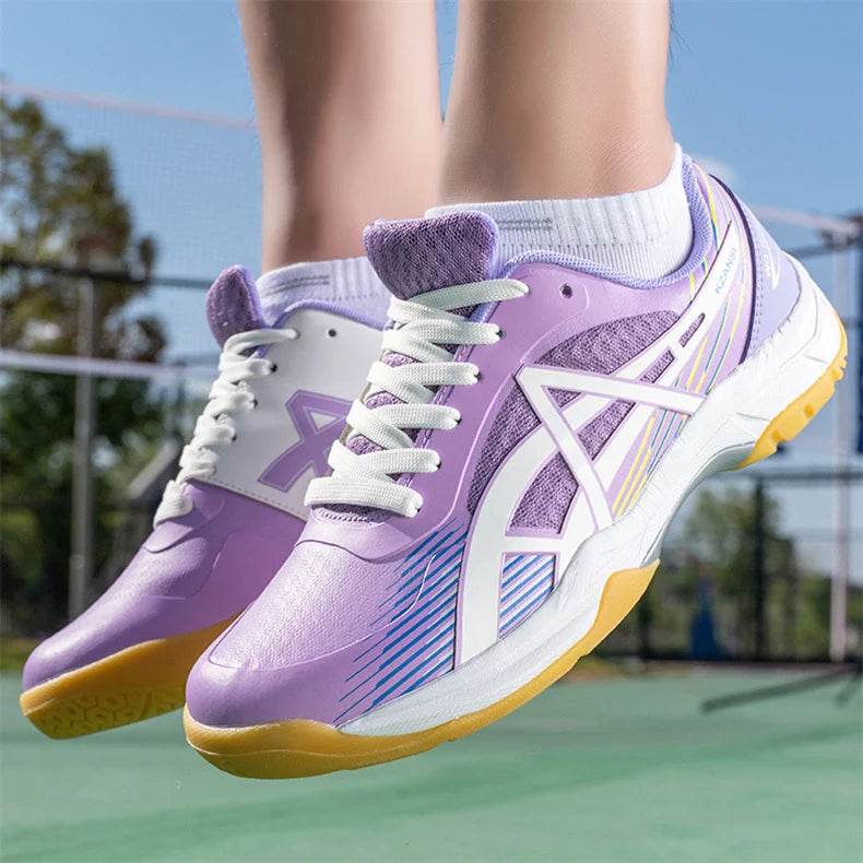 Professional Badminton Shoes Men Women Fashion Purple Badminton Sneakers Non-Slip Table Tennis Shoes Men Indoor Volleyball Shoes - KICKSTART