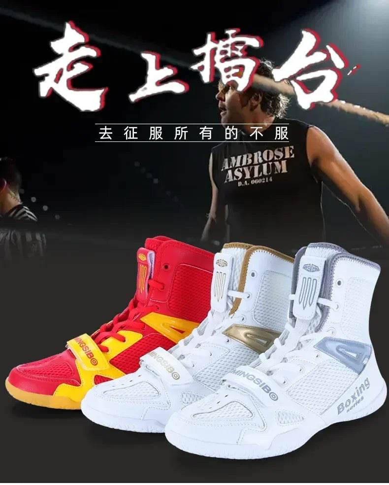 Professional Wrestling Shoes Men Women Boxing Shoes Light Weight Flighting Footwears Anti Slip Wrestling Sneakers - KICKSTART