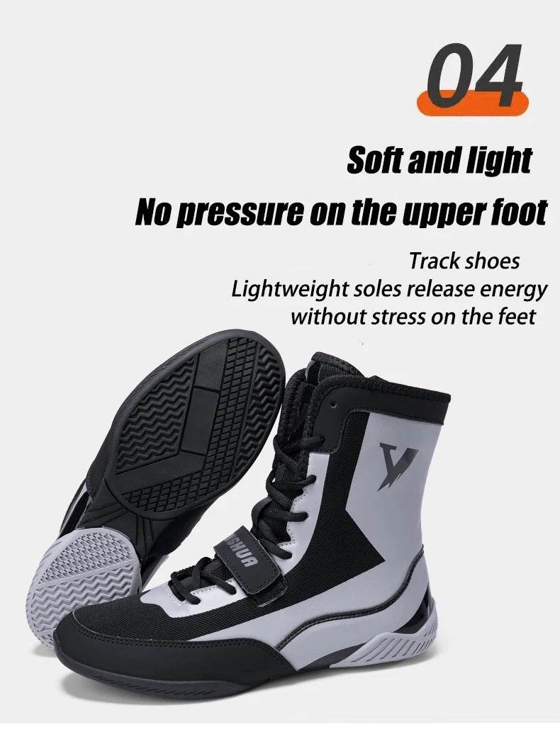 New Pro wrestling and boxing shoes, men's mesh breathable training, flying wrestling boots, lightweight sneakers - KICKSTART