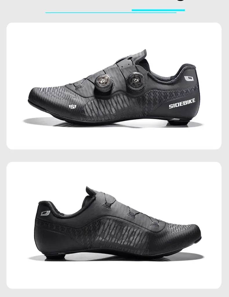 Sidebike ultralight 14 level hardness carbon fiber shoes road bike professional self-locking cleats cycling shoes breathing - KICKSTART