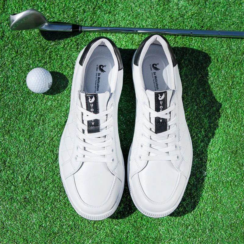 Men's Golf Shoes Genuine Leather Waterproof and Anti slip Sports Shoes Men's Golf Training Shoes - KICKSTART