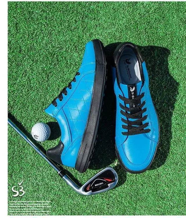 Men's Golf Shoes Genuine Leather Waterproof and Anti slip Sports Shoes Men's Golf Training Shoes - KICKSTART