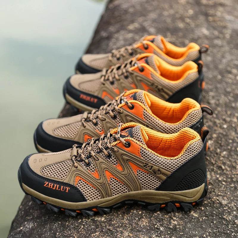 Hiking Shoes Men Women Mesh Sneakers Breathable Fashion Mountain Shoes Boy Spring Autumn Summer Work Shoes Outdoor Trekking - KICKSTART