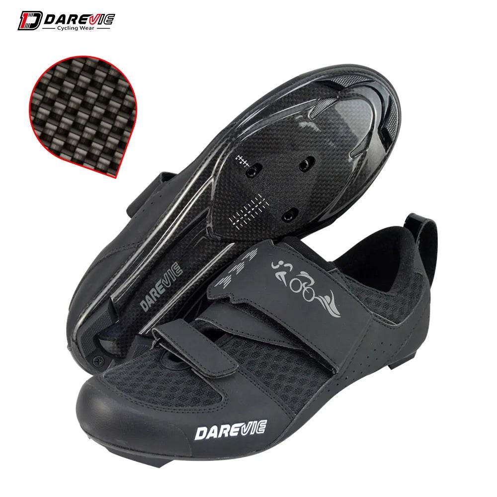 DAREVIE Pro Carbon Cycling Shoes Race Triathlon Shoes 10 Level Hard Carbon Light Road Cycling Shoes Men Women Cycling Sneakers - KICKSTART