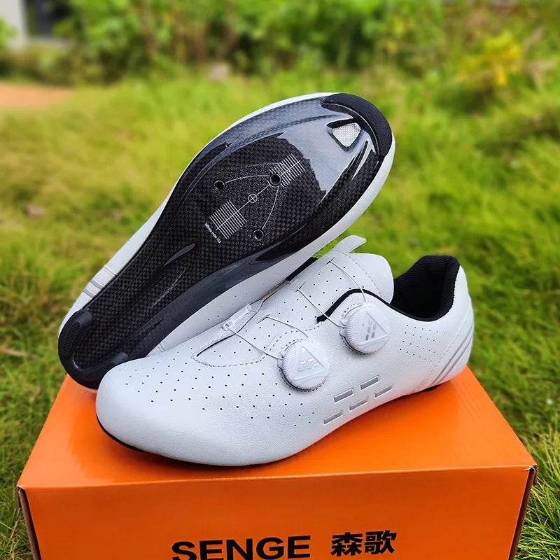 Carbon fiber cycling shoes Men's carbon sole lock shoes Road car hard sole carbon fiber cycling shoes - KICKSTART