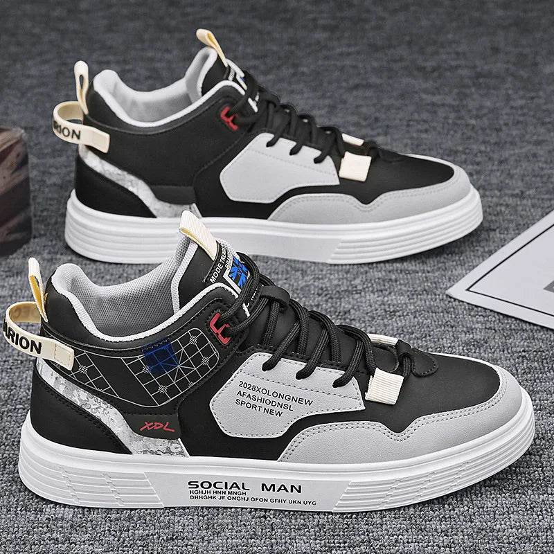 Men's Casual Shoes Skateboarding Shoes Lightweight high top Men Shoes Flat Lace-Up Sneakers Male Business Travel Tenis Masculino - KICKSTART