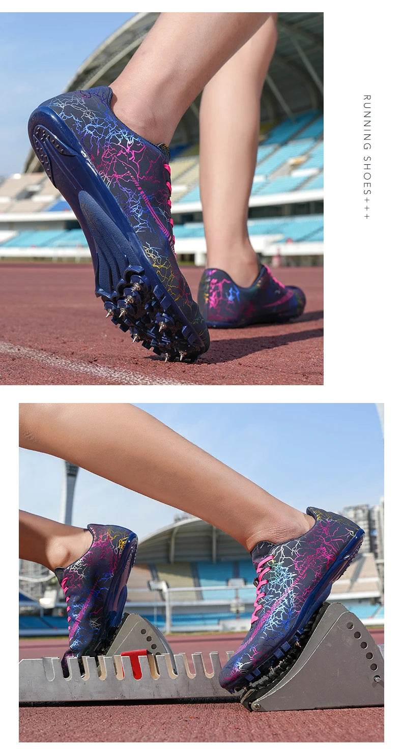 Professional Spikes Track & Field Shoes for Men Women Kids Breathable Racing Jumping Sprint Running Sneakers Size 35-45 - KICKSTART