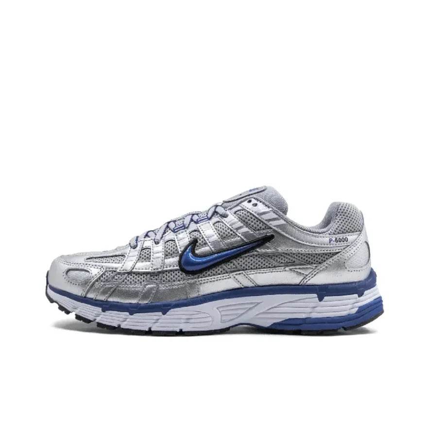 Nike P-6000 Classic Retro Running Shoes Soft Shock Absorbing Comfortable Men's and Women's Sneakers White and Blue Colours - KICKSTART