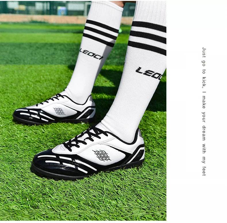 Soccer Shoes Men Turf Football Boots Fashion Firm Ground Studs Anti Slip Boy Sneakers Original Outdoor Field Training Trainers - KICKSTART