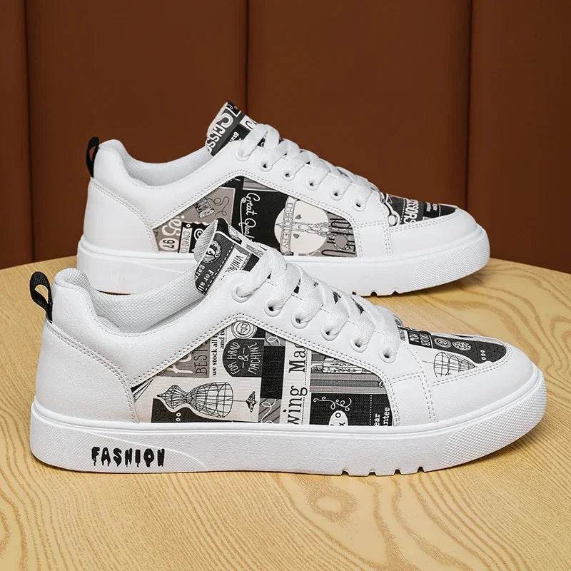 Trend Graffiti Casual Shoes Men Platform Sneakers Walking Skateboarding Shoe Fashion Footwear Teenagers Zapatillas Hombre 39-44 - KICKSTART