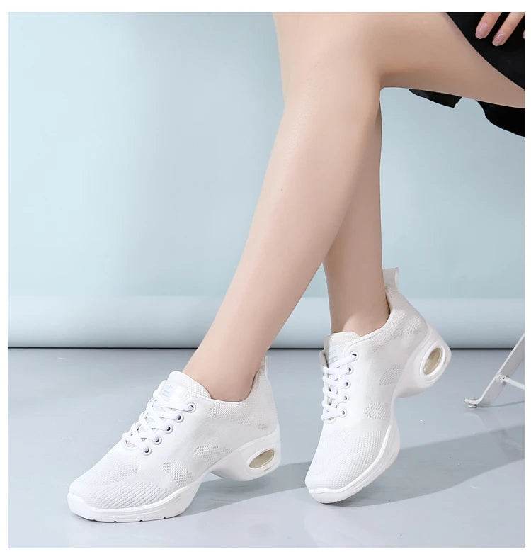 Dance sneakers for woman jazz shoes mesh Modern Outsole Dance Sneakers Breathable Lightweight Dancing fitness shoes for women - KICKSTART