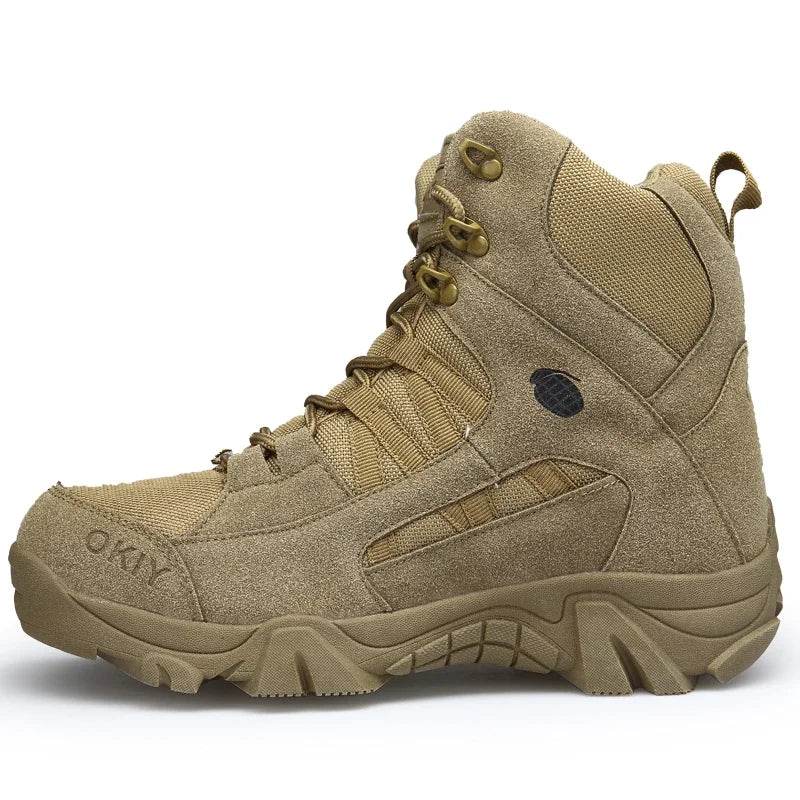 Men's Hiking Boot Classic Outdoor Hiking Shoes Thick Soled Boots Men's Ankle Boots Desert Waterproof Work Safety Shoes - KICKSTART