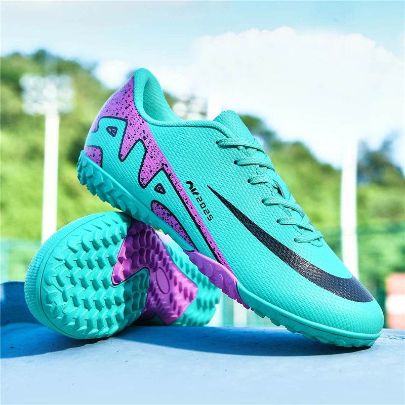 Men Soccer Shoes FG/TF Soft Football Sneakers Breathable Non-Slip Cleats Grass Trainers Outdoor Low Top Running Sport Footwear - KICKSTART