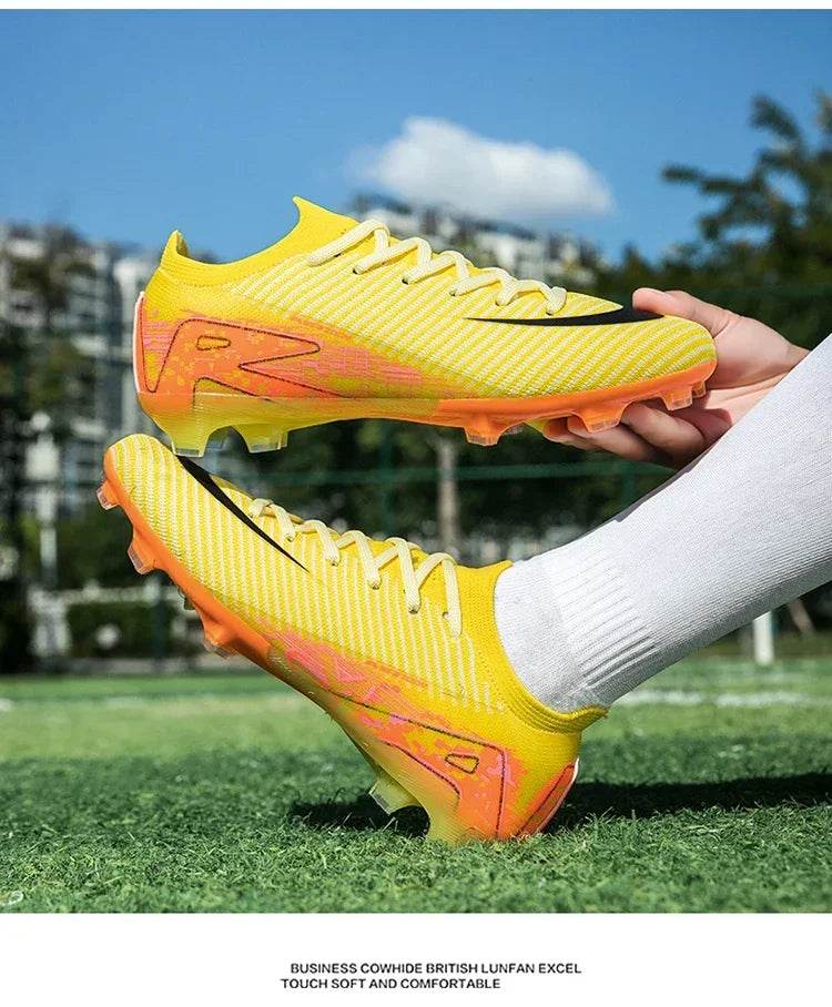 Men FG Soccer Shoes Resistant Society Football Field Boots Original Comfortable Football Shoes Cleats Ultralight Studded Match - KICKSTART