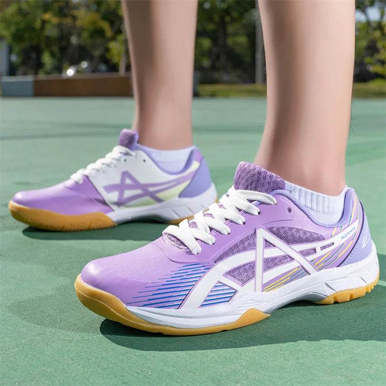 Professional Badminton Shoes Men Women Fashion Purple Badminton Sneakers Non-Slip Table Tennis Shoes Men Indoor Volleyball Shoes - KICKSTART