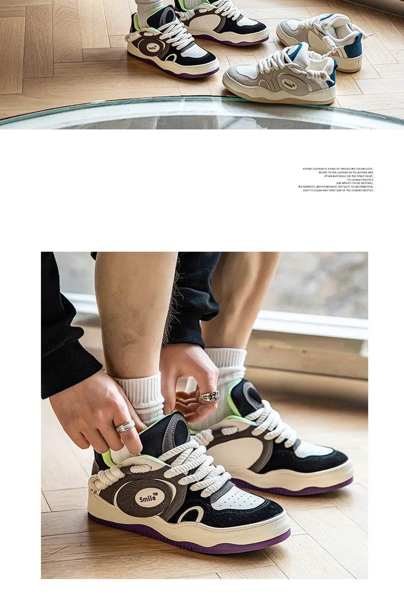 Designer Fashion Mens Skateboard Shoes Streetwear Hip hop Sneakers Men Casual Harajuku Vulcanized Shoes Men Original Sneakers - KICKSTART