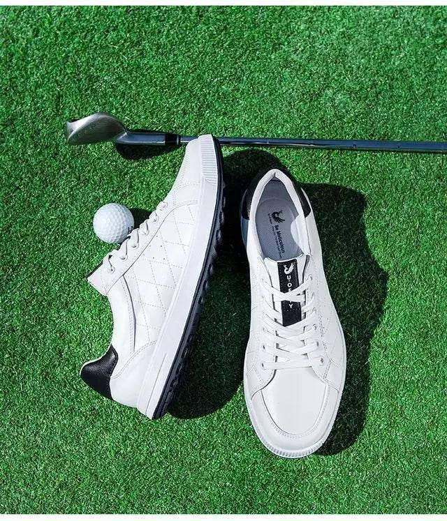 Men's Golf Shoes Genuine Leather Waterproof and Anti slip Sports Shoes Men's Golf Training Shoes - KICKSTART