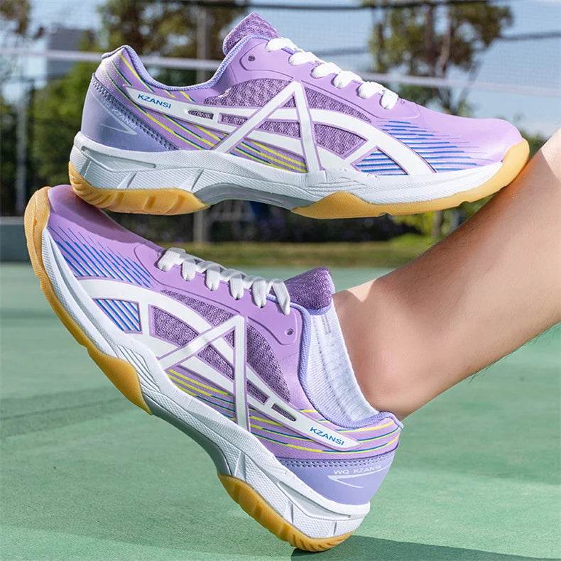 Professional Badminton Shoes Men Women Fashion Purple Badminton Sneakers Non-Slip Table Tennis Shoes Men Indoor Volleyball Shoes - KICKSTART