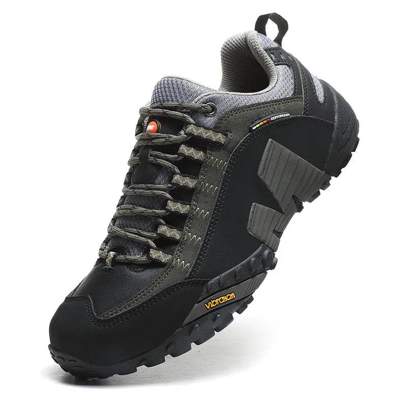 High quality Men's Trekking Shoes Genuine Leather Men Women Hiking Shoes Outdoor Waterproof Sport Climbing Men Sneakers - KICKSTART