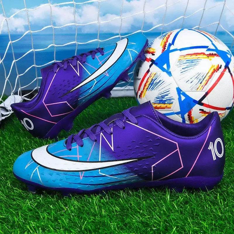 Fashion White Pink Football Sports Shoes Men Women Cheap Long Spikes Soccer Cleats Men Professional Futsal Shoes Zapatos Futbol - KICKSTART