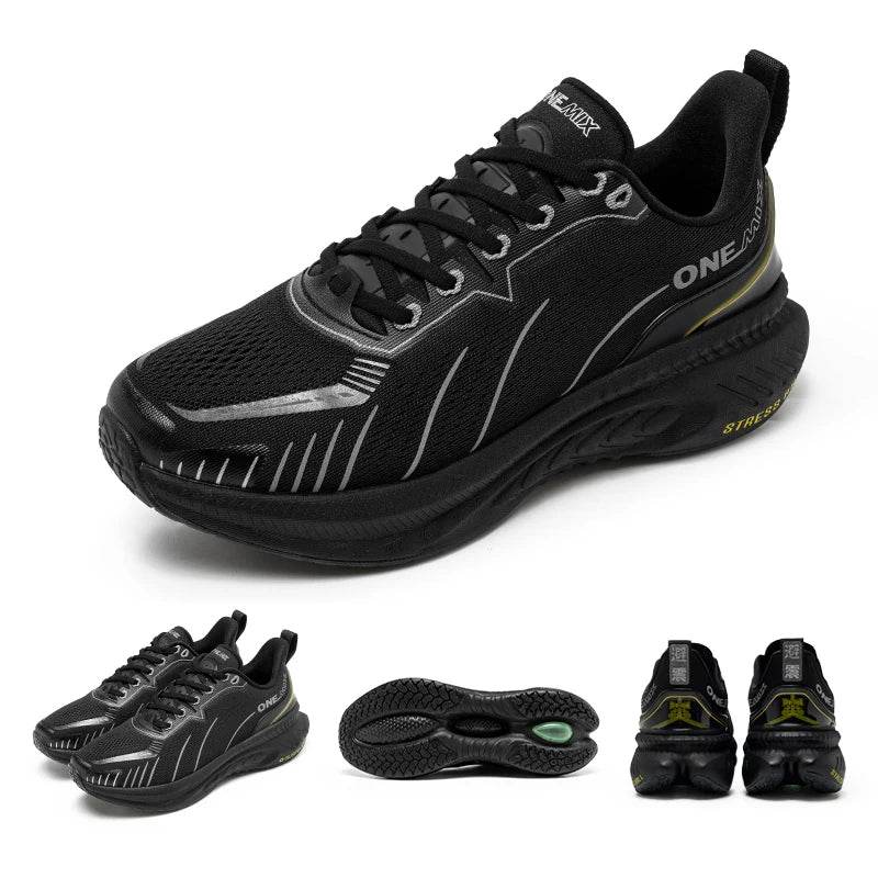 ONEMIX Top Cushioning Running Shoes Suitable for Heavy Runners Lace Up Sport Shoes Non-slip Outdoor Athletic Sneakers for Men - KICKSTART