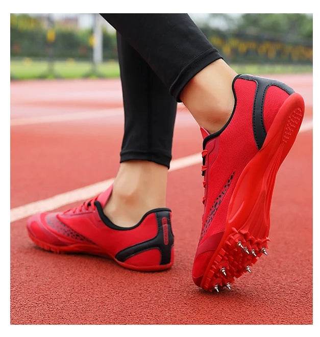 Men Track Spike Field Shoes Running Lace-up Soft Lightweight Racing Match Professional Jumping Footwears Training Sneakers Jump - KICKSTART