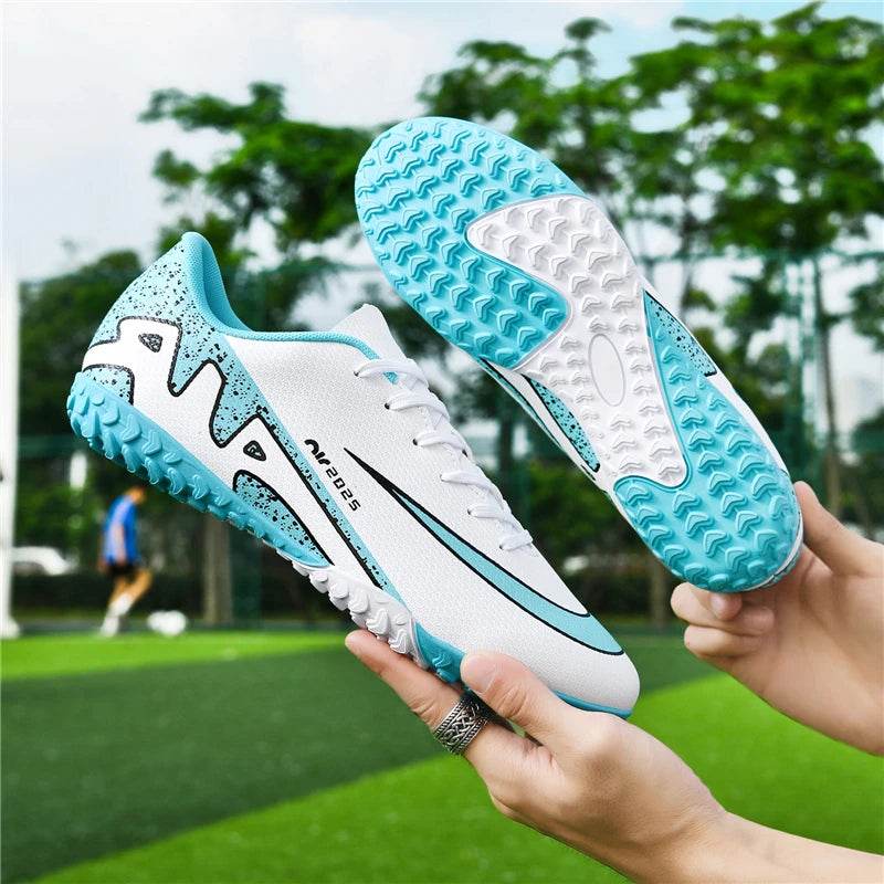 Men Soccer Shoes FG/TF Soft Football Sneakers Breathable Non-Slip Cleats Grass Trainers Outdoor Low Top Running Sport Footwear - KICKSTART