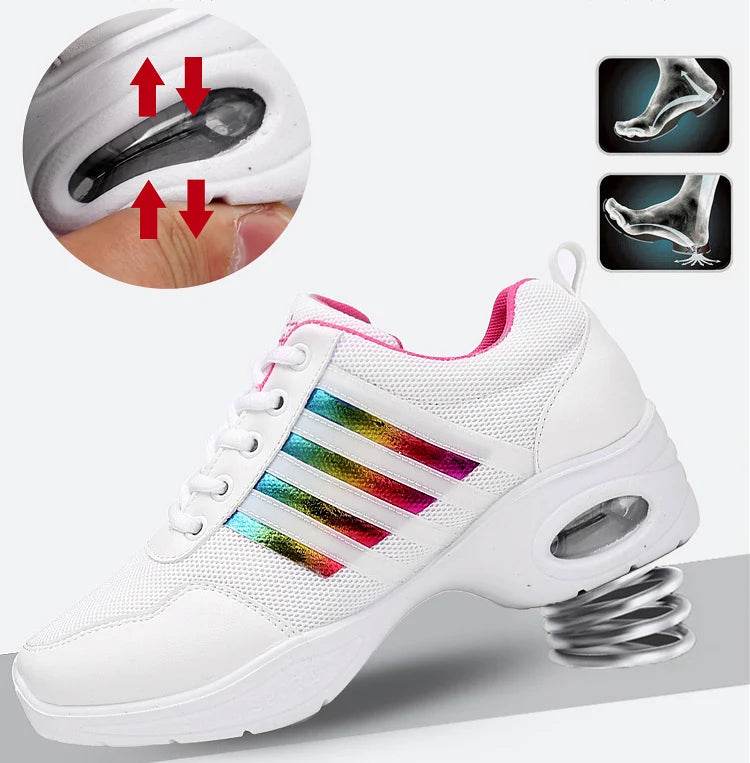 Dance sneakers for woman jazz shoes mesh Modern Outsole Dance Sneakers Breathable Lightweight Dancing fitness shoes for women - KICKSTART